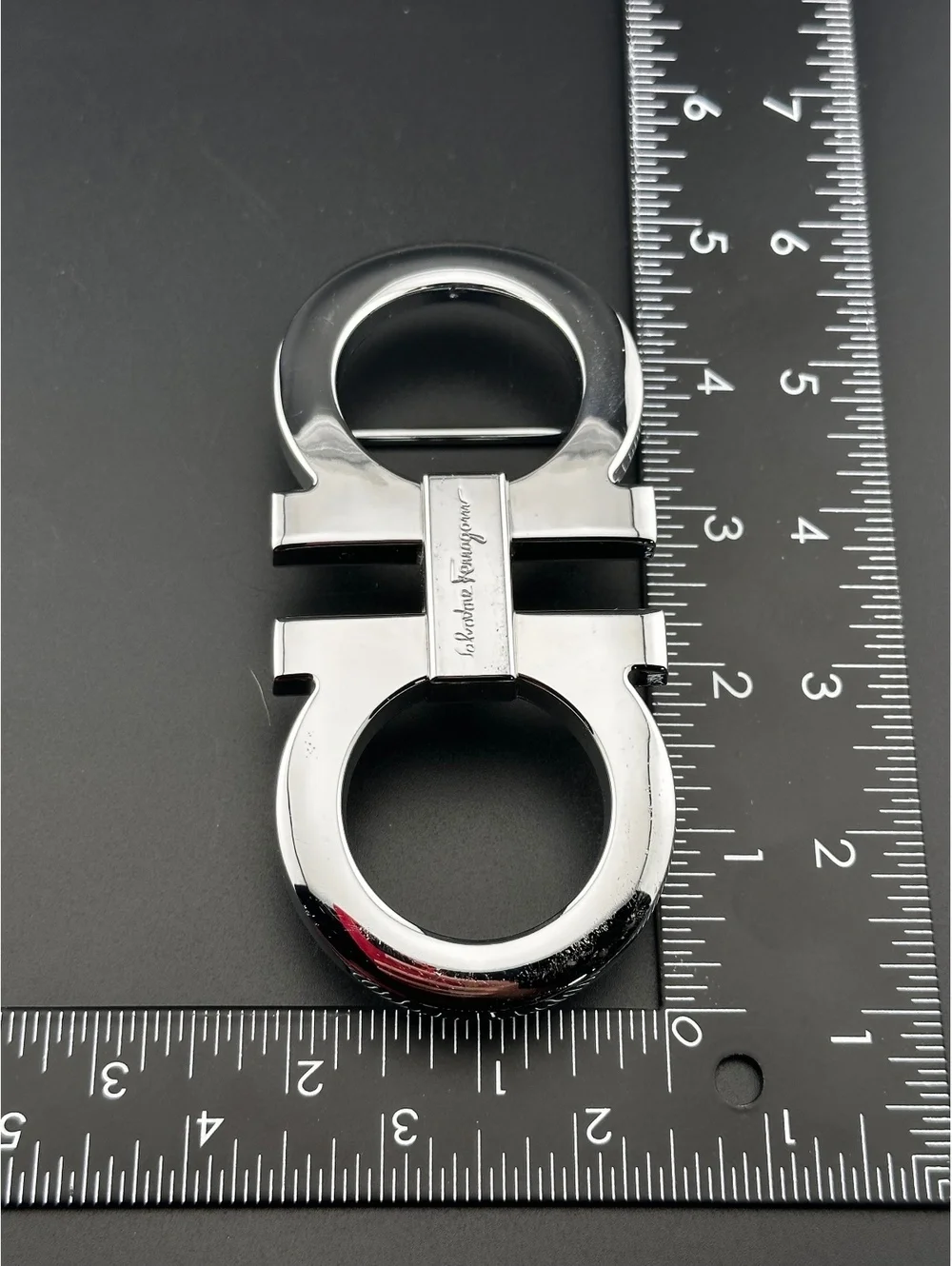 Salvatore Ferragamo Silver Double Gancini Belt Buckle